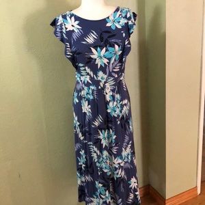 Pretty Blue Floral Maxi Dress, size M